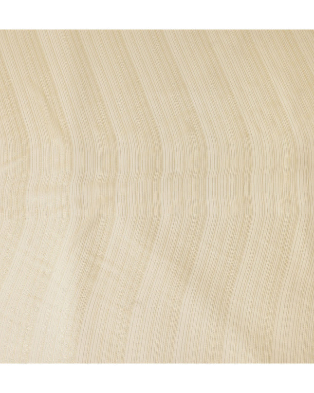 Cream Ivory Metallic Silk Chiffon 110cm