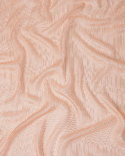 Peach Pink Metallic Silk Chiffon 110cm