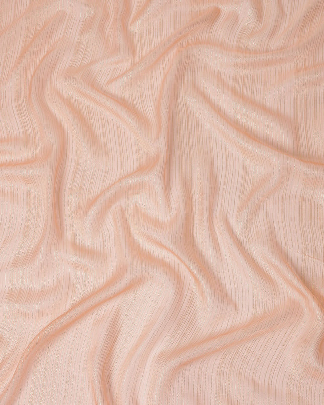 Peach Pink Metallic Silk Chiffon 110cm