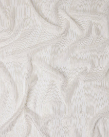 Ivory White Metallic Silk Chiffon 110cm