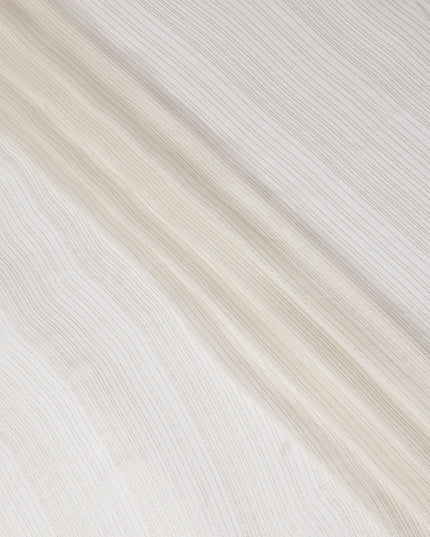 Ivory White Metallic Silk Chiffon 110cm