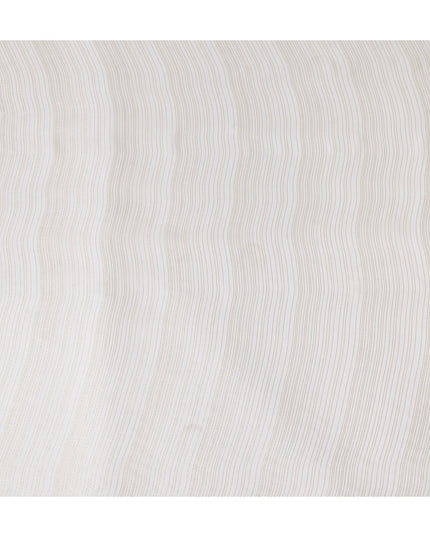 Ivory White Metallic Silk Chiffon 110cm