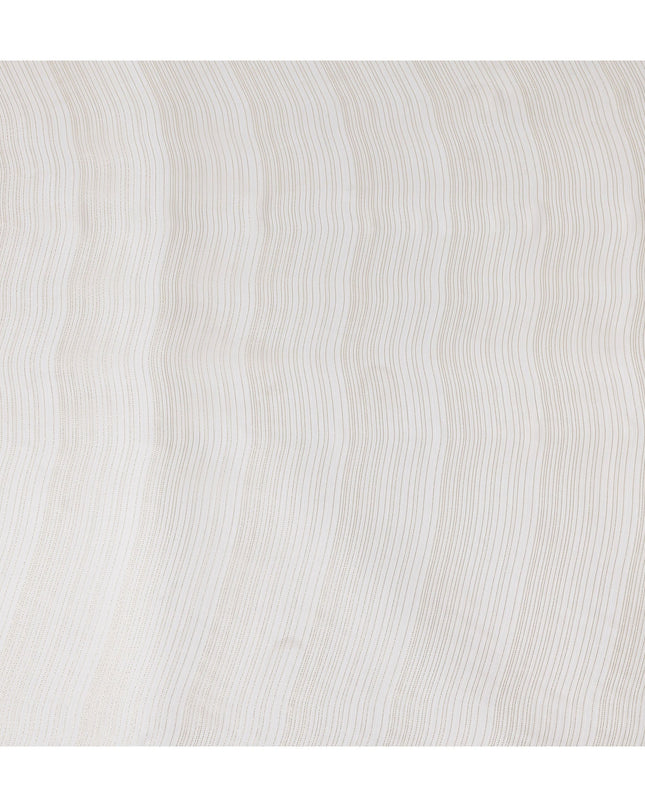 Ivory White Metallic Silk Chiffon 110cm