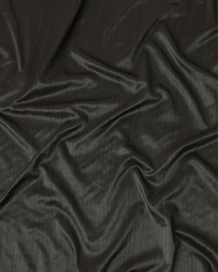 Charcoal Black Synthetic Tussar Embroidery Fabric 110cm