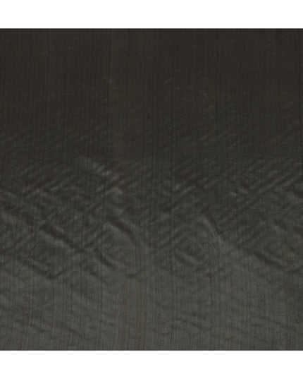 Charcoal Black Synthetic Tussar Embroidery Fabric 110cm