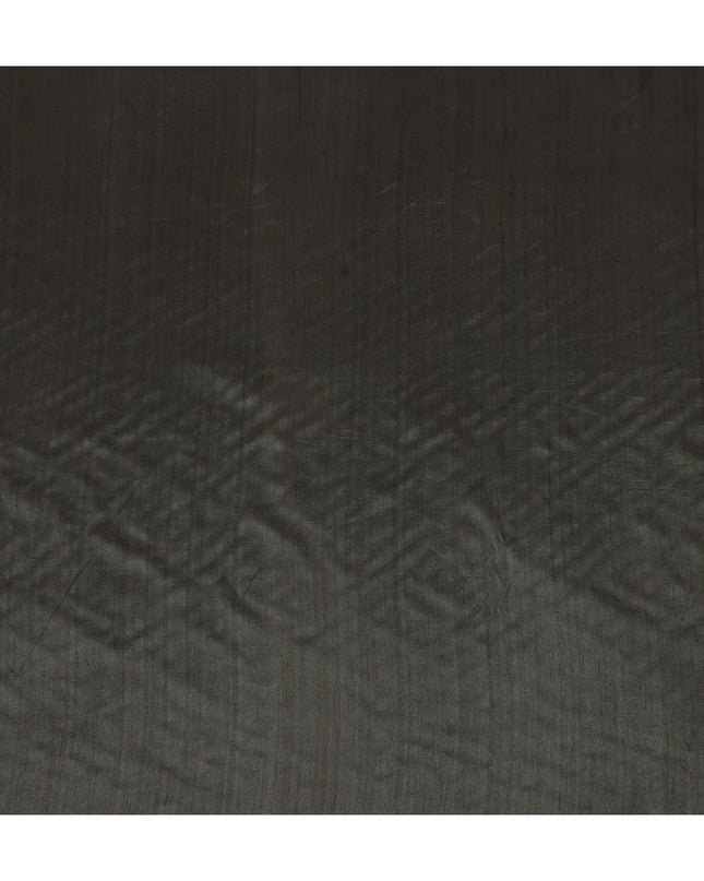 Charcoal Black Synthetic Tussar Embroidery Fabric 110cm