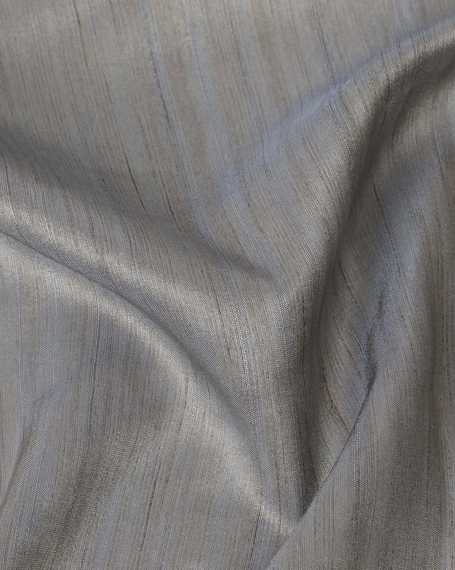 Silver Grey Tussar Silk Fabric India 110cm
