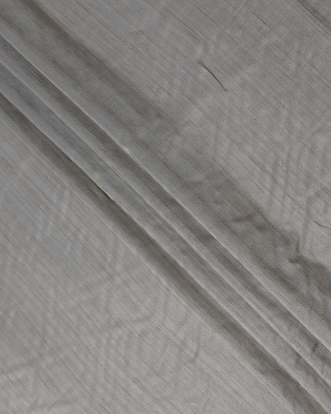 Slate Grey Plain Tussar Silk Fabric 110cm | Indian Silk