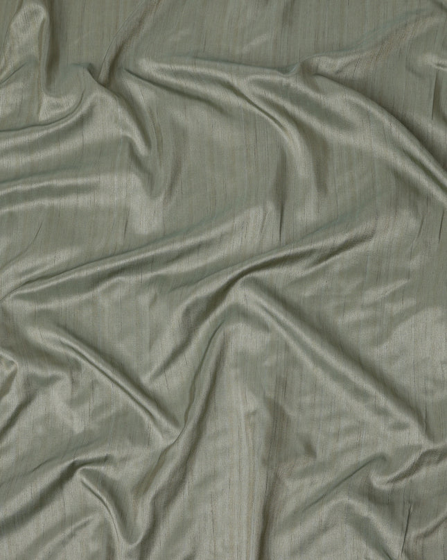 Sage Green Plain Tussar Silk Fabric 110cm | Indian Silk