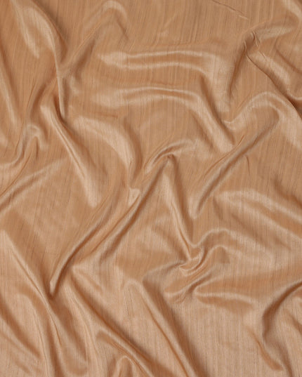 Warm Beige Plain Tussar Silk Fabric 110cm | Indian Silk