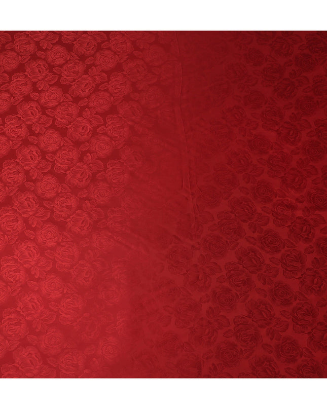 Cherry Red Self Tone Silk Satin Fabric 140cm