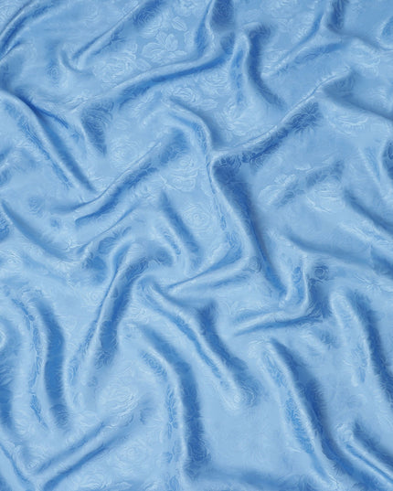 Sky Blue Self Tone Silk Satin Fabric 140cm