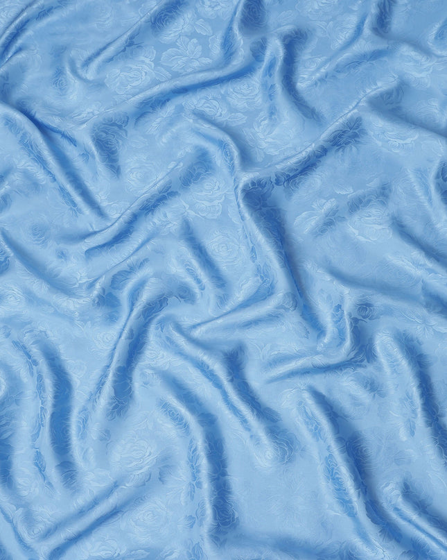 Sky Blue Self Tone Silk Satin Fabric 140cm