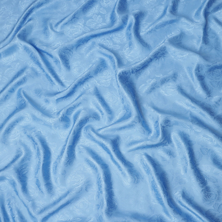 Sky Blue Self Tone Silk Satin Fabric 140cm