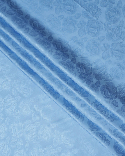 Sky Blue Self Tone Silk Satin Fabric 140cm