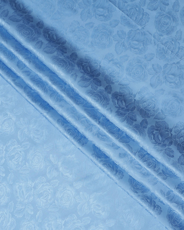 Sky Blue Self Tone Silk Satin Fabric 140cm