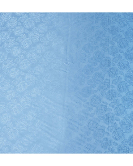 Sky Blue Self Tone Silk Satin Fabric 140cm