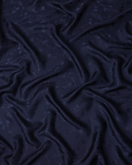 Navy Blue Self Tone Silk Satin Fabric 140cm