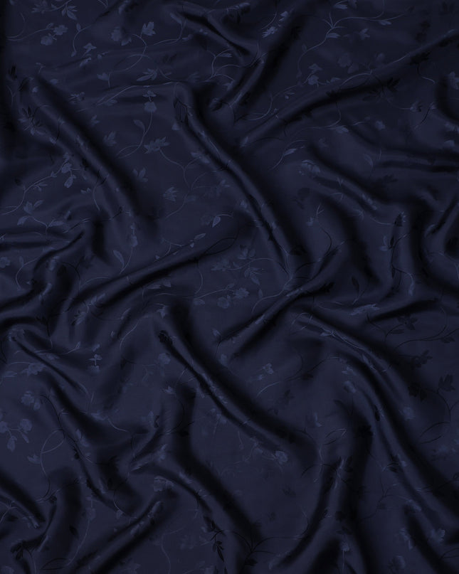 Navy Blue Self Tone Silk Satin Fabric 140cm