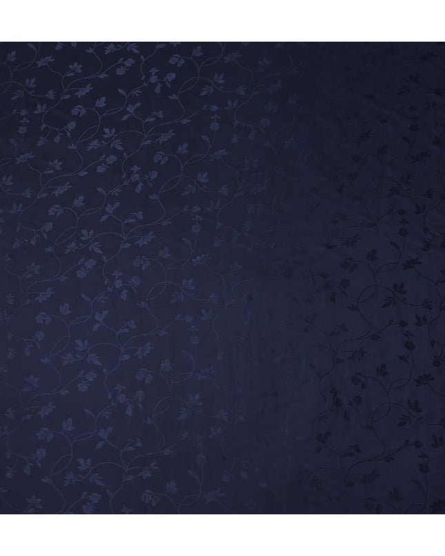 Navy Blue Self Tone Silk Satin Fabric 140cm