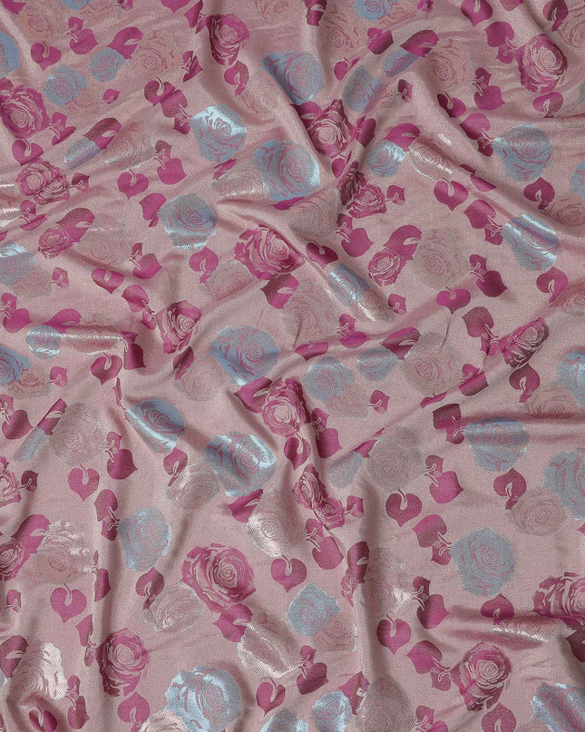 Dusty Rose Pink Bouquet Floral Silk Satin Fabric 110cm