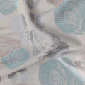 Silver Grey Bouquet Floral Silk Satin Fabric 110cm