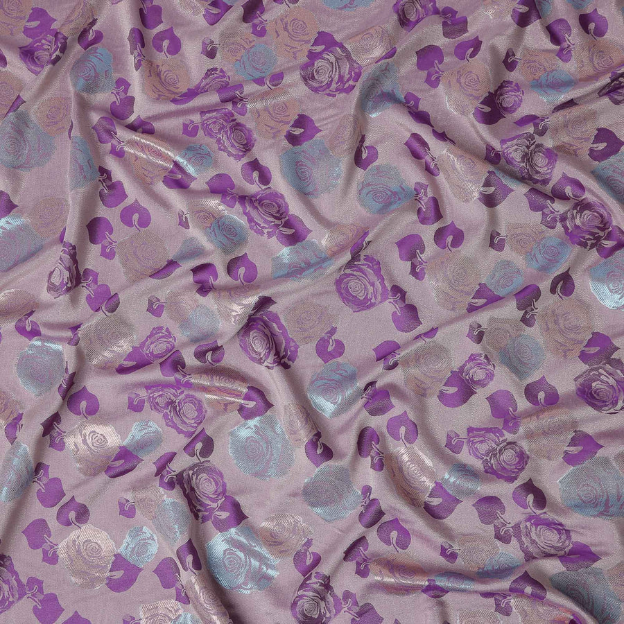 Multicolor Rose Bouquet Floral Silk Satin Fabric 110cm
