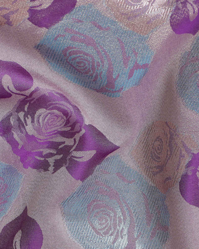 Multicolor Rose Bouquet Floral Silk Satin Fabric 110cm