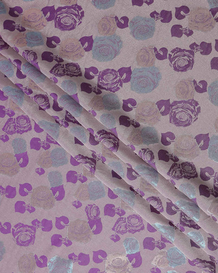 Multicolor Rose Bouquet Floral Silk Satin Fabric 110cm