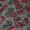 Olive Green Floral Silk Satin Fabric 110cm