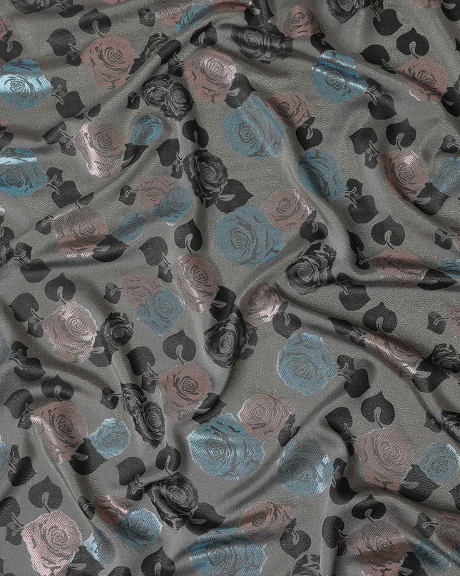 Multicolor Rose Bouquet Floral Silk Satin Fabric 110cm