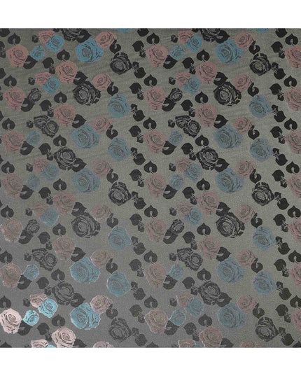 Multicolor Rose Bouquet Floral Silk Satin Fabric 110cm