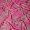 Fuchsia Magenta Floral Silk Satin Fabric 110cm