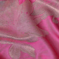 Fuchsia Magenta Floral Silk Satin Fabric 110cm