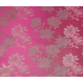 Fuchsia Magenta Floral Silk Satin Fabric 110cm