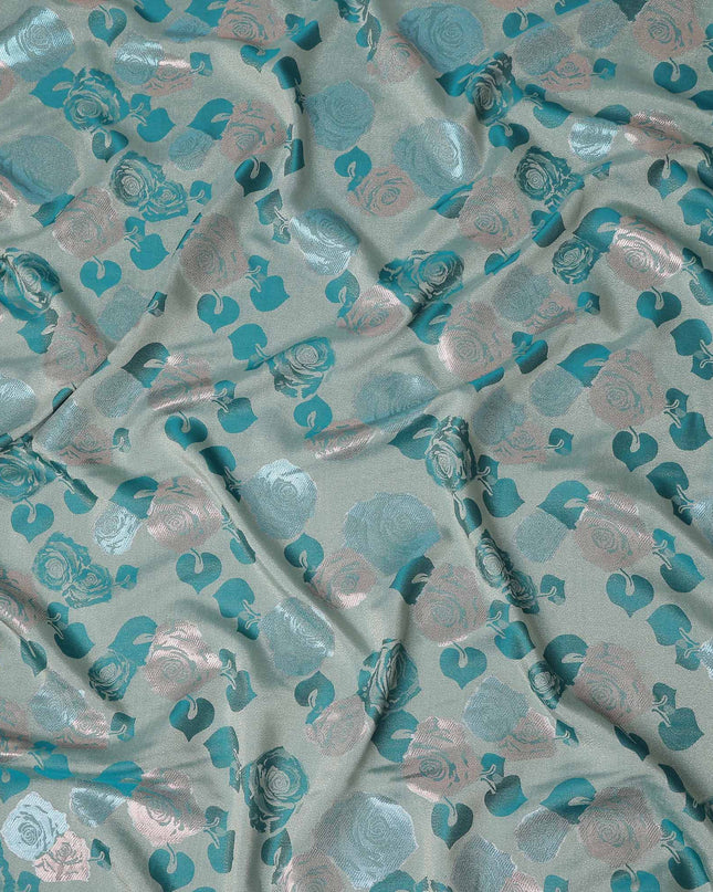 Multicolor Rose Bouquet Floral Silk Satin Fabric 110cm