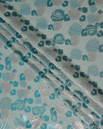 Multicolor Rose Bouquet Floral Silk Satin Fabric 110cm