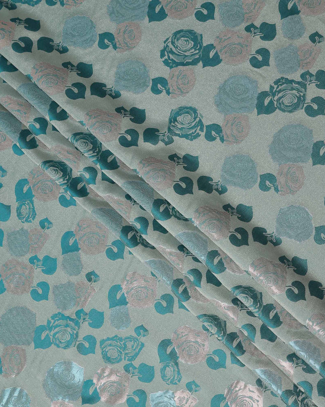 Multicolor Rose Bouquet Floral Silk Satin Fabric 110cm