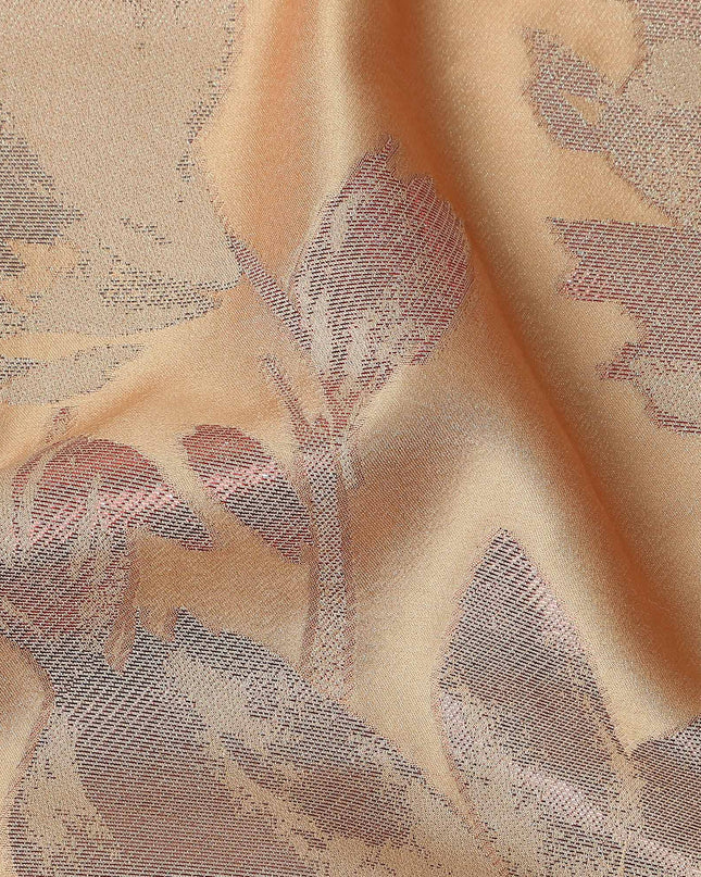 Apricot Orange Floral Silk Satin Fabric 110cm