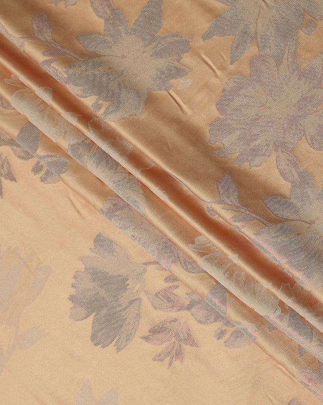 Apricot Orange Floral Silk Satin Fabric 110cm