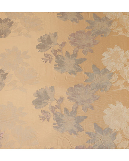 Apricot Orange Floral Silk Satin Fabric 110cm