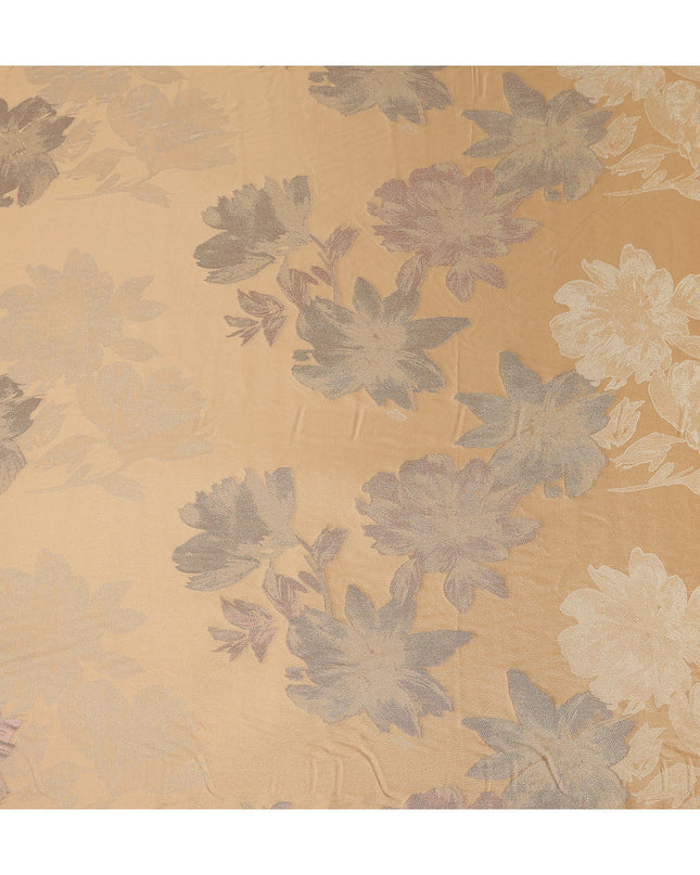 Apricot Orange Floral Silk Satin Fabric 110cm