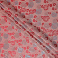 Coral Pink Bouquet Floral Silk Satin Fabric 110cm