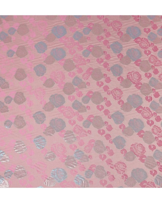 Blush Pink Bouquet Floral Silk Satin Fabric 110cm