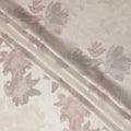 Ivory Beige Floral Silk Satin Fabric 110cm