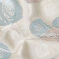 Ivory White Bouquet Floral Silk Satin Fabric 110cm