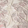 Cream Beige Floral Silk Satin Fabric 110cm