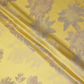 Buttercup Yellow Floral Silk Satin Fabric 110cm