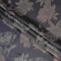 Navy Blue Floral Silk Satin Fabric 110cm