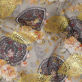 Grey Ornate Fancy Embroidery Cotton Voile 150cm